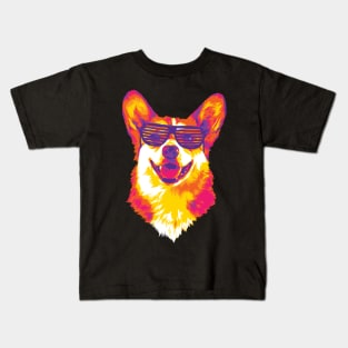 Silly Gangster Corgi Painting Kids T-Shirt